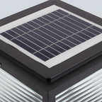 2-Color LED Black Cube Solar Outdoor Post Light