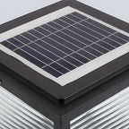 2-Color LED Black Cube Solar Outdoor Post Light