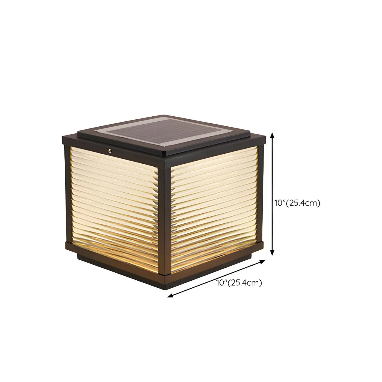 2-Color LED Black Cube Solar Outdoor Post Light