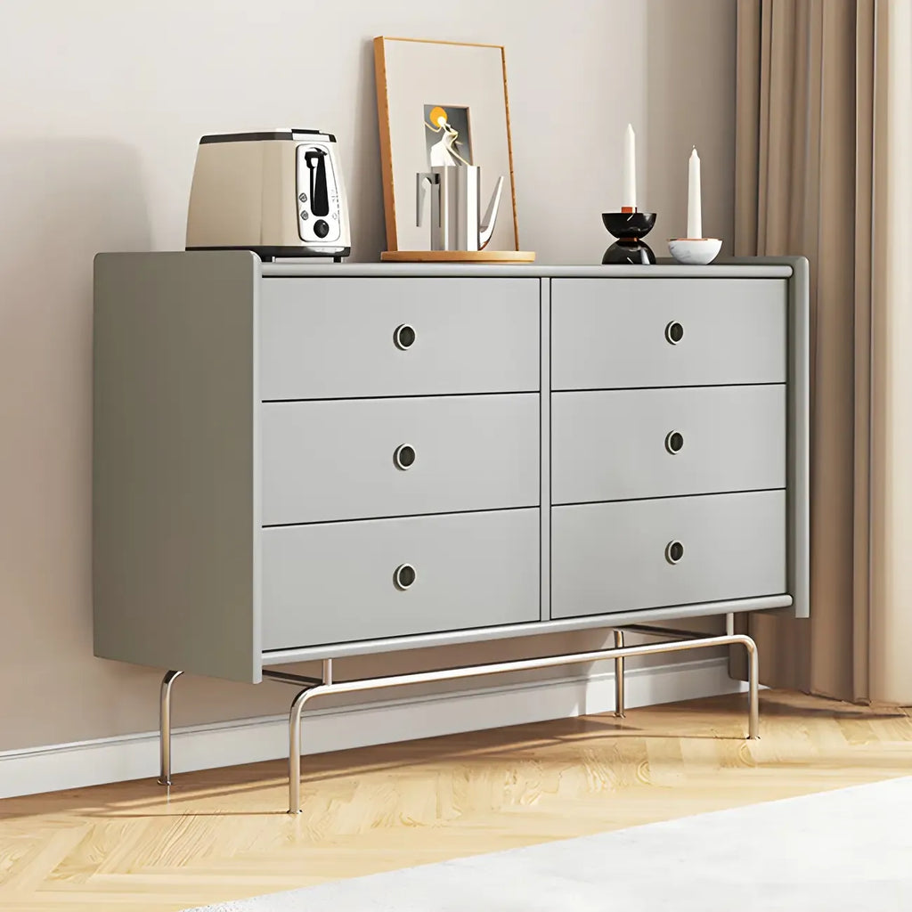 Elegant Grey Wooden Dresser & Chest with Storage