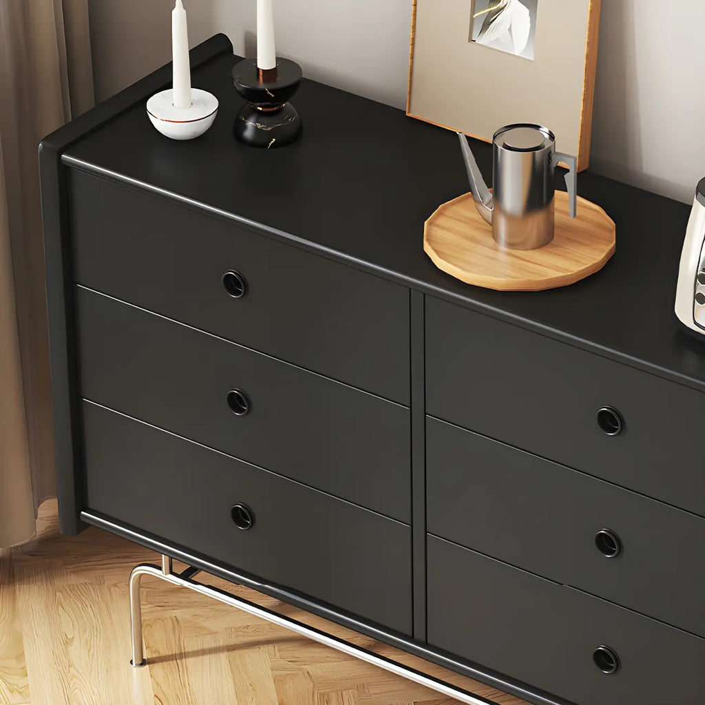 Elegant Grey Wooden Dresser & Chest with Storage