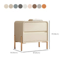 Morandi Short Leather Wood 2 Tiers Nightstand with Legs