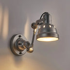 Industrial Metal Silver Adjustable Swing Arm Wall Light