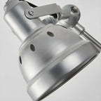 Industrial Metal Silver Adjustable Swing Arm Wall Light