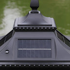 Retro Black Metal Clear Pane Solar Outdoor Post Lights
