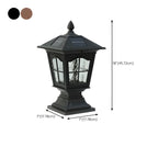 Retro Black Metal Clear Pane Solar Outdoor Post Lights