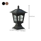Retro Black Metal Clear Pane Solar Outdoor Post Lights