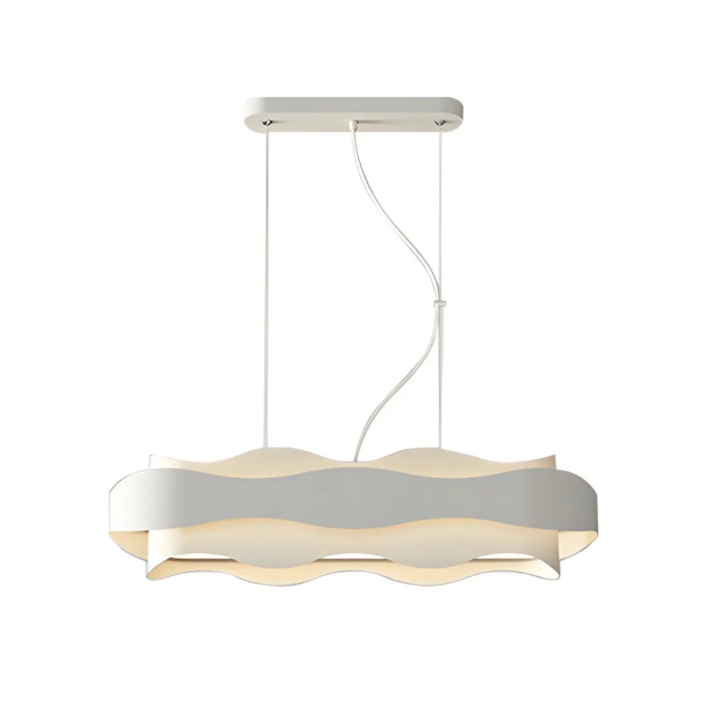 Modish White Metal Wave Pendant Light for Kitchen