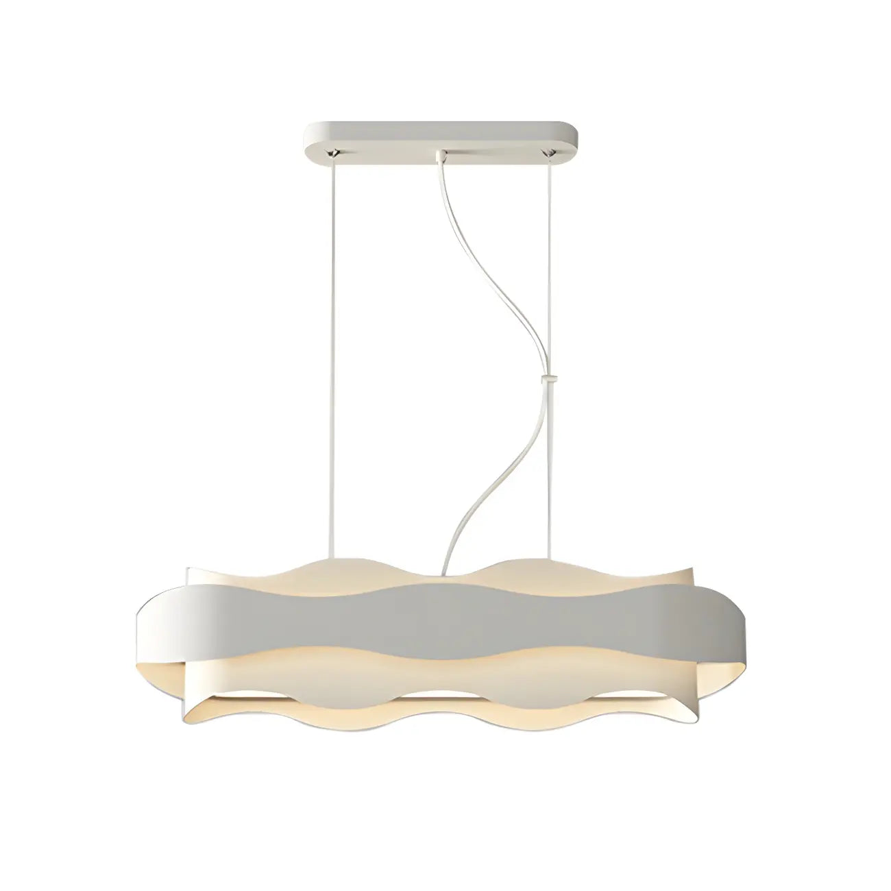 Modish White Metal Wave Pendant Light for Kitchen