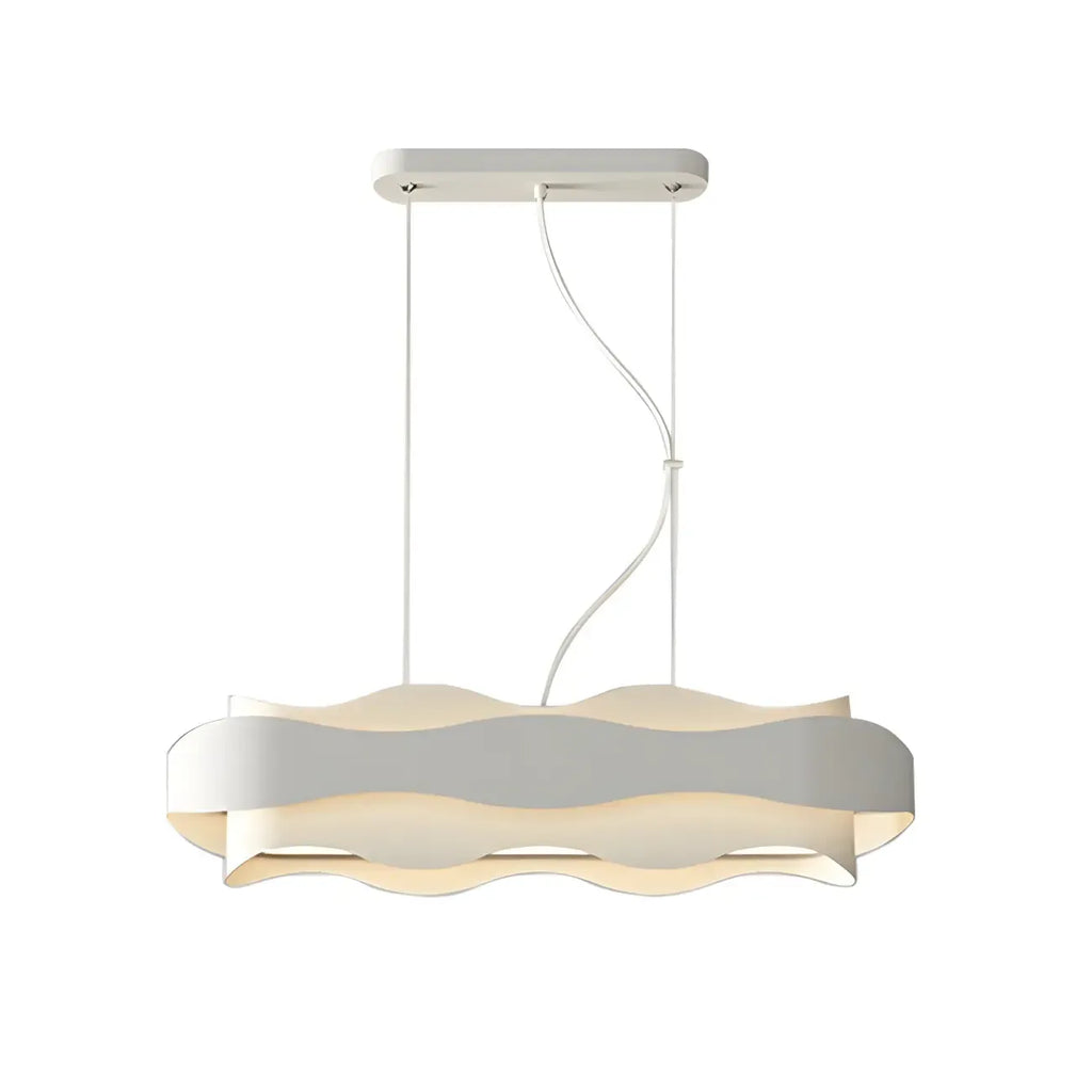 Modish White Metal Wave Pendant Light for Kitchen