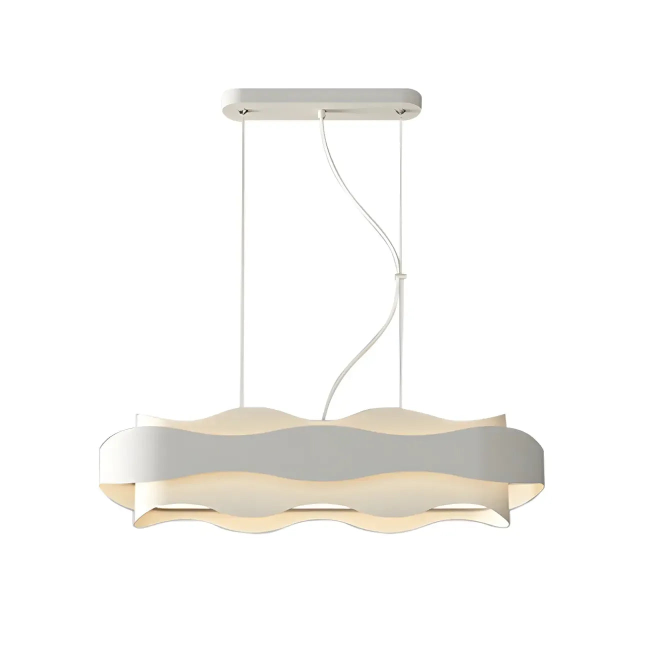 Modish White Metal Wave Pendant Light for Kitchen