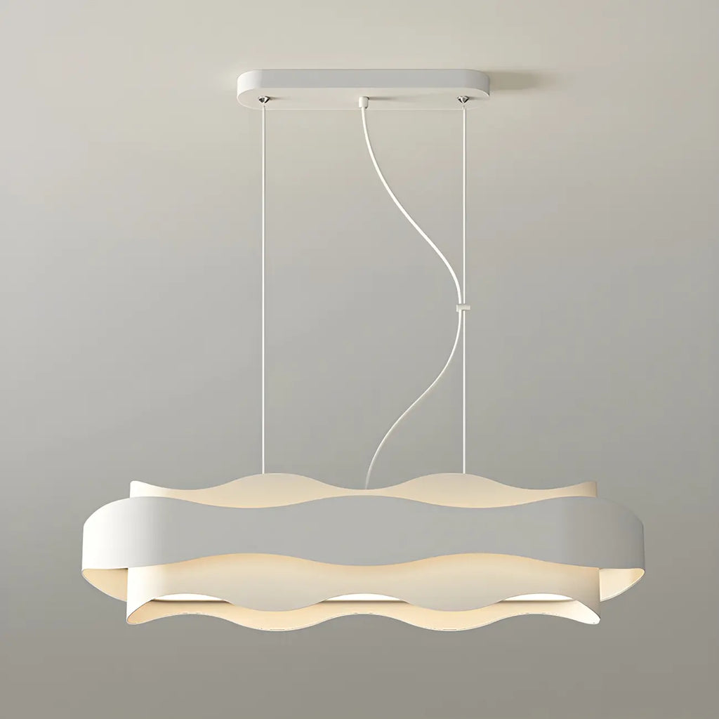 Modish White Metal Wave Pendant Light for Kitchen