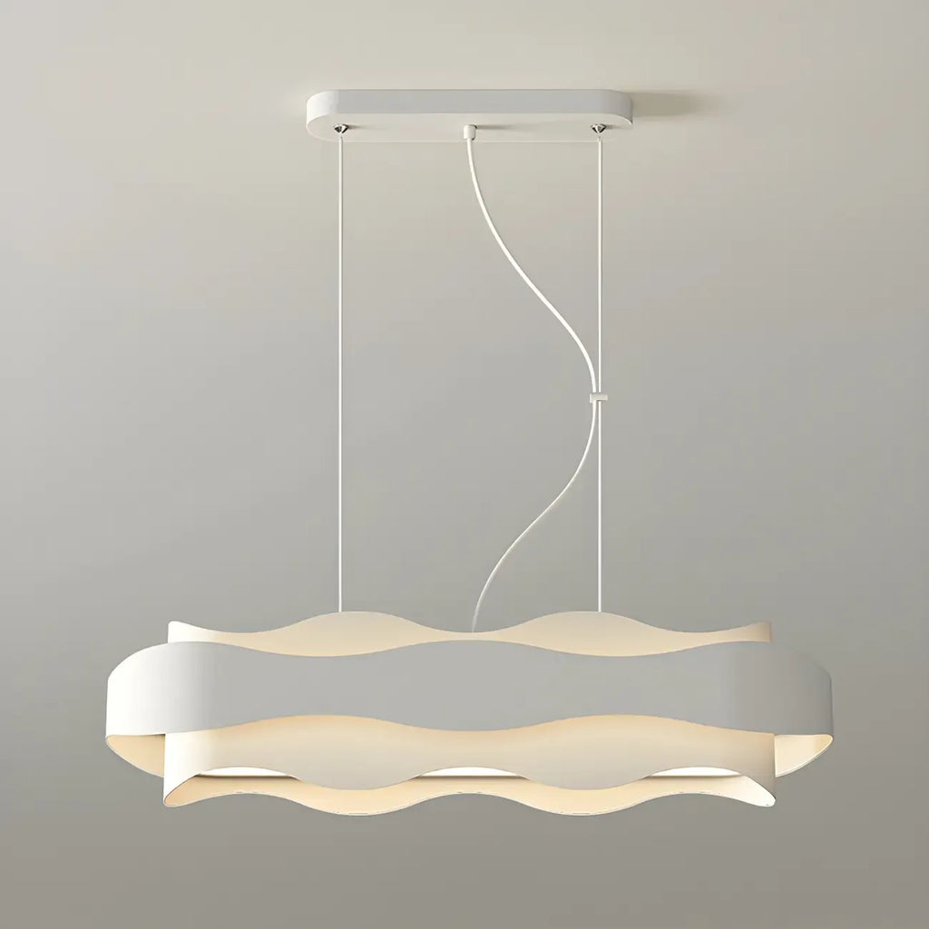 Modish White Metal Wave Pendant Light for Kitchen