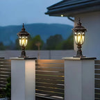 Retro Elegant Wired Black Metal Decorative Post Cap Light