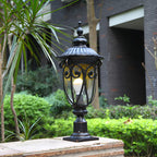 Retro Elegant Wired Black Metal Decorative Post Cap Light