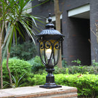 Retro Elegant Wired Black Metal Decorative Post Cap Light