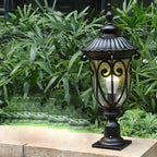 Retro Elegant Wired Black Metal Decorative Post Cap Light