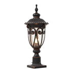 Retro Elegant Wired Black Metal Decorative Post Cap Light