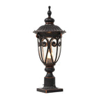 Retro Elegant Wired Black Metal Decorative Post Cap Light