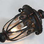 Retro Elegant Wired Black Metal Decorative Post Cap Light