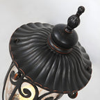 Retro Elegant Wired Black Metal Decorative Post Cap Light