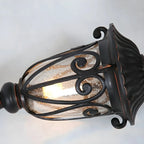 Retro Elegant Wired Black Metal Decorative Post Cap Light