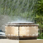 Modern Solar Grid Translucent Bronze Outdoor Post Lights