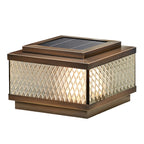Modern Solar Grid Translucent Bronze Outdoor Post Lights