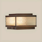 Modern Solar Grid Translucent Bronze Outdoor Post Lights