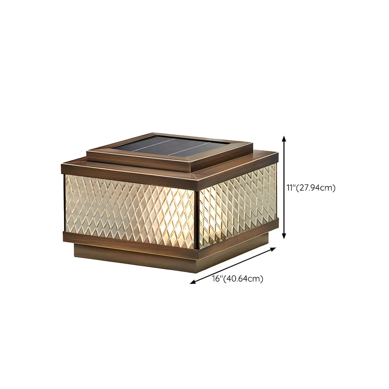 Modern Solar Grid Translucent Bronze Outdoor Post Lights