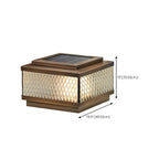 Modern Solar Grid Translucent Bronze Outdoor Post Lights