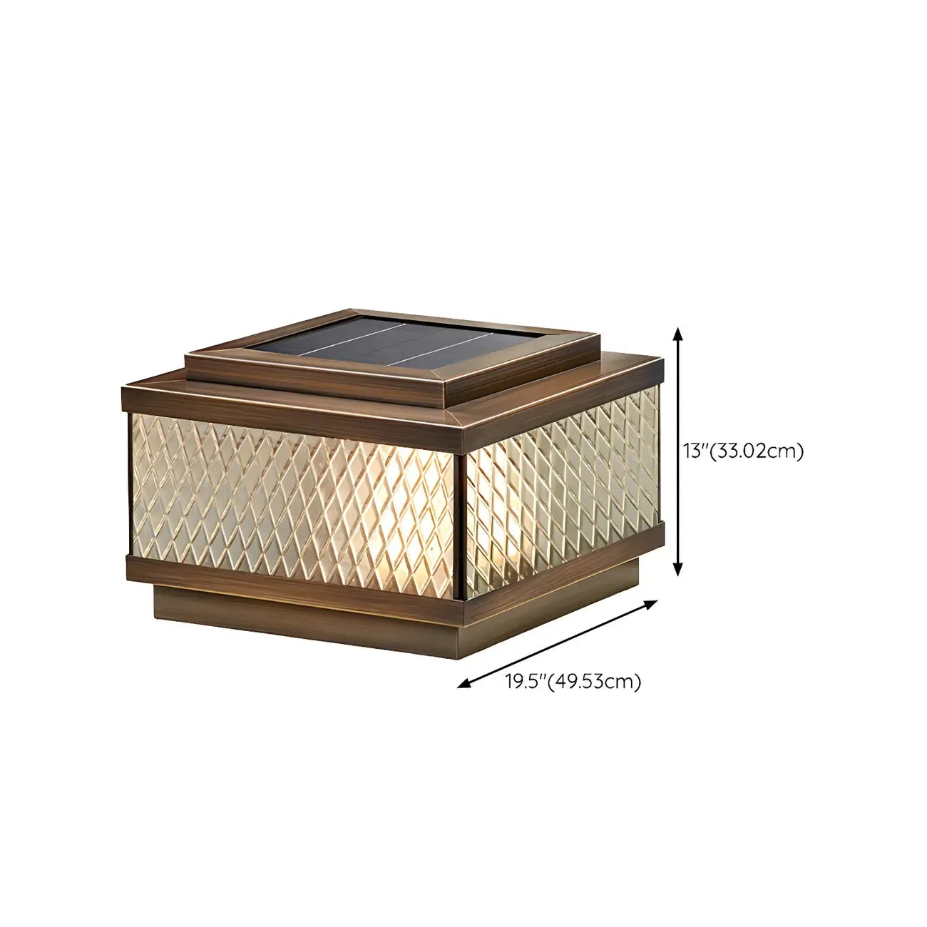 Modern Solar Grid Translucent Bronze Outdoor Post Lights