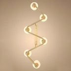 Adjustable 6-Light Brass Glass Island Pendant Light for Kitchen