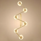 Adjustable 6-Light Brass Glass Island Pendant Light for Kitchen