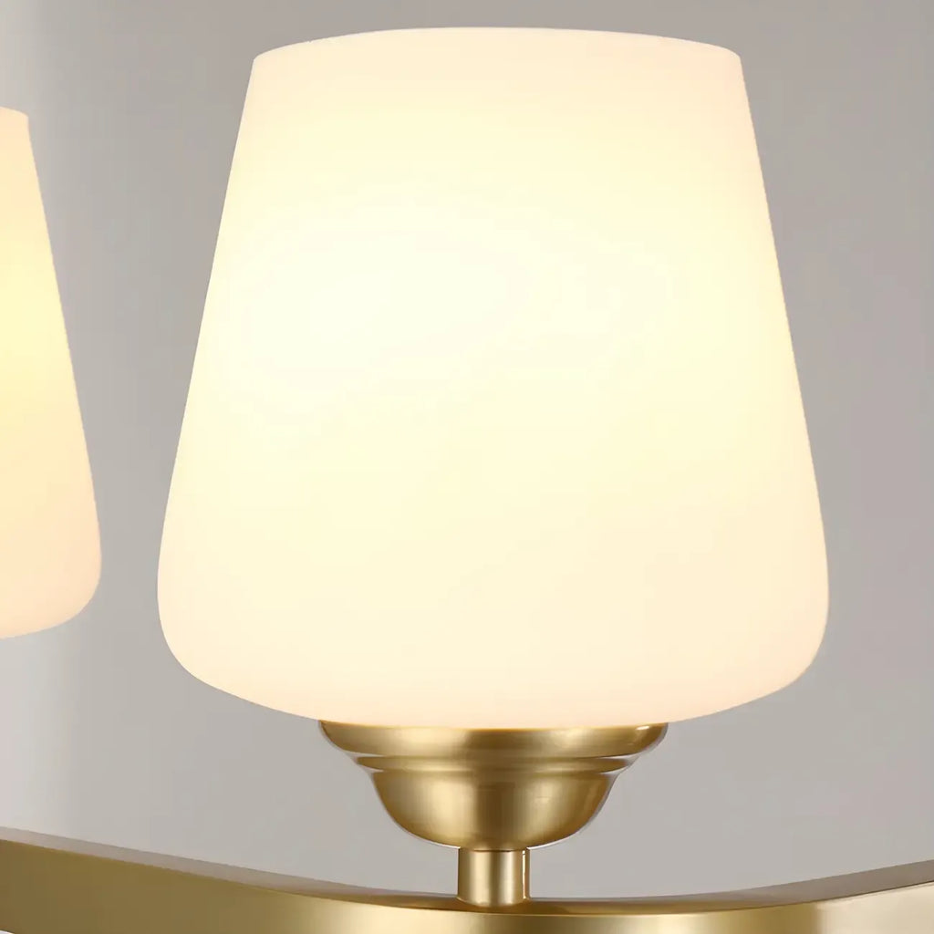 Adjustable 6-Light Brass Glass Island Pendant Light for Kitchen