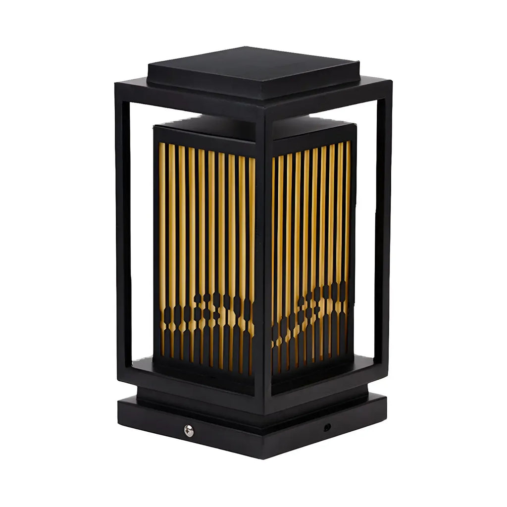 Solar Vertical Rectangular Warm Light Outdoor Post Lights