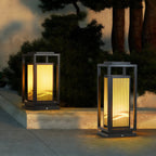 Solar Vertical Rectangular Warm Light Outdoor Post Lights