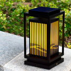 Solar Vertical Rectangular Warm Light Outdoor Post Lights