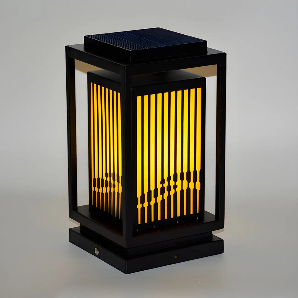 Solar Vertical Rectangular Warm Light Outdoor Post Lights