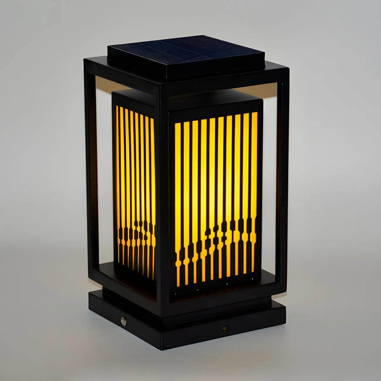 Solar Vertical Rectangular Warm Light Outdoor Post Lights