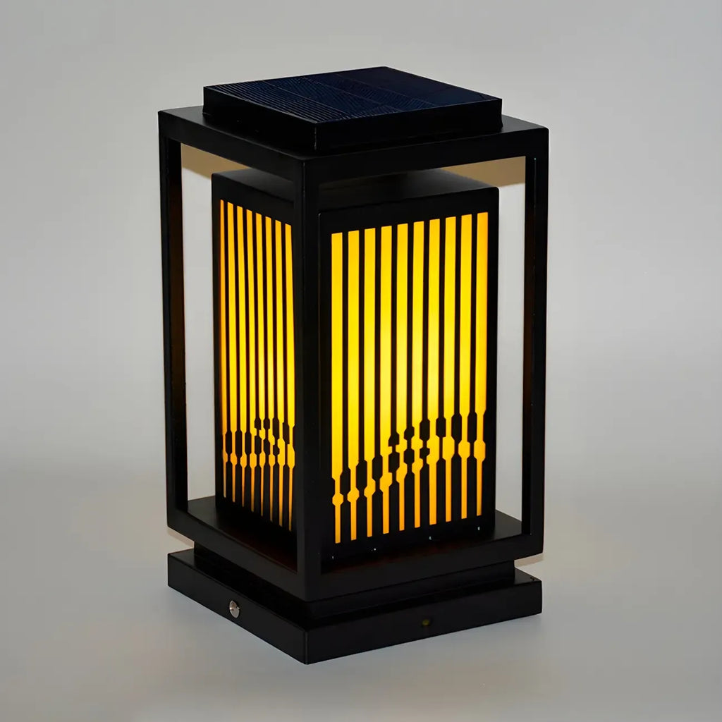 Solar Vertical Rectangular Warm Light Outdoor Post Lights
