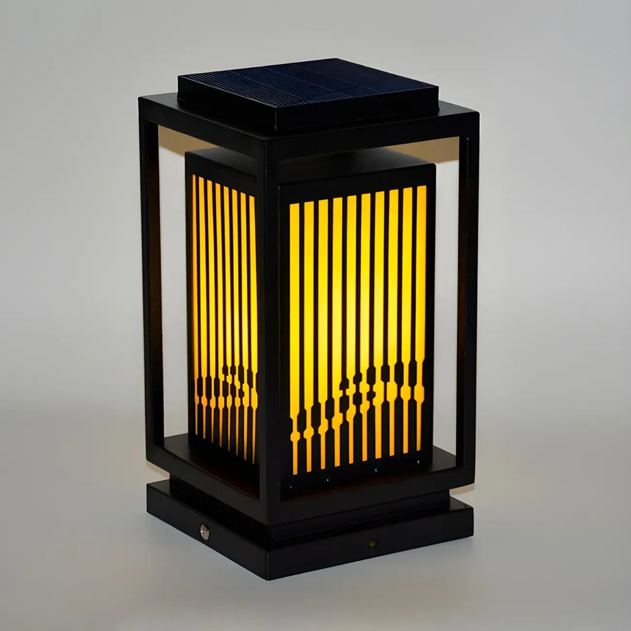 Solar Vertical Rectangular Warm Light Outdoor Post Lights