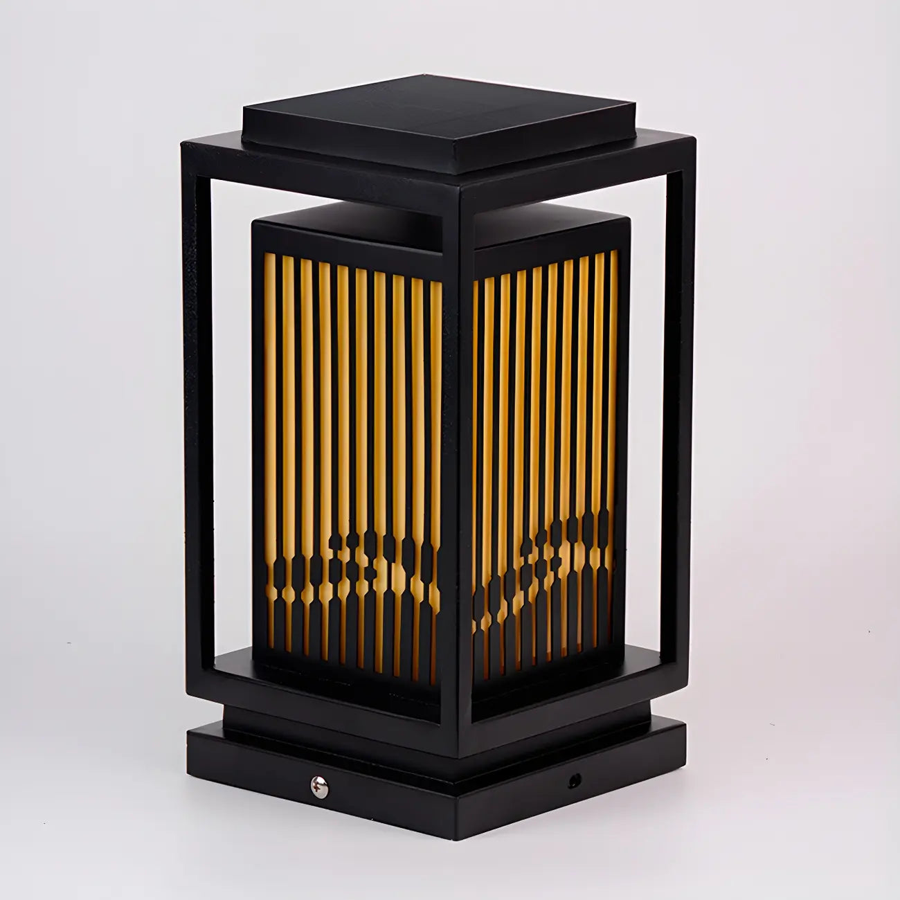 Solar Vertical Rectangular Warm Light Outdoor Post Lights