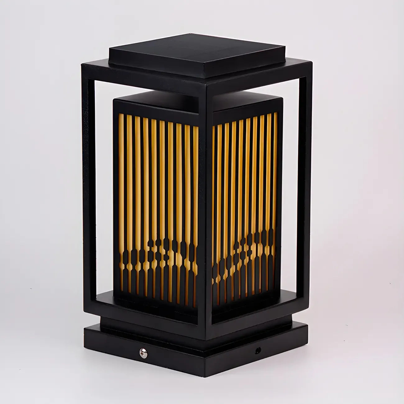 Solar Vertical Rectangular Warm Light Outdoor Post Lights
