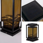Solar Vertical Rectangular Warm Light Outdoor Post Lights