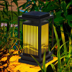 Solar Vertical Rectangular Warm Light Outdoor Post Lights
