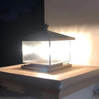 House-Shape Solar Bronze Ripple Outdoor Post Lights