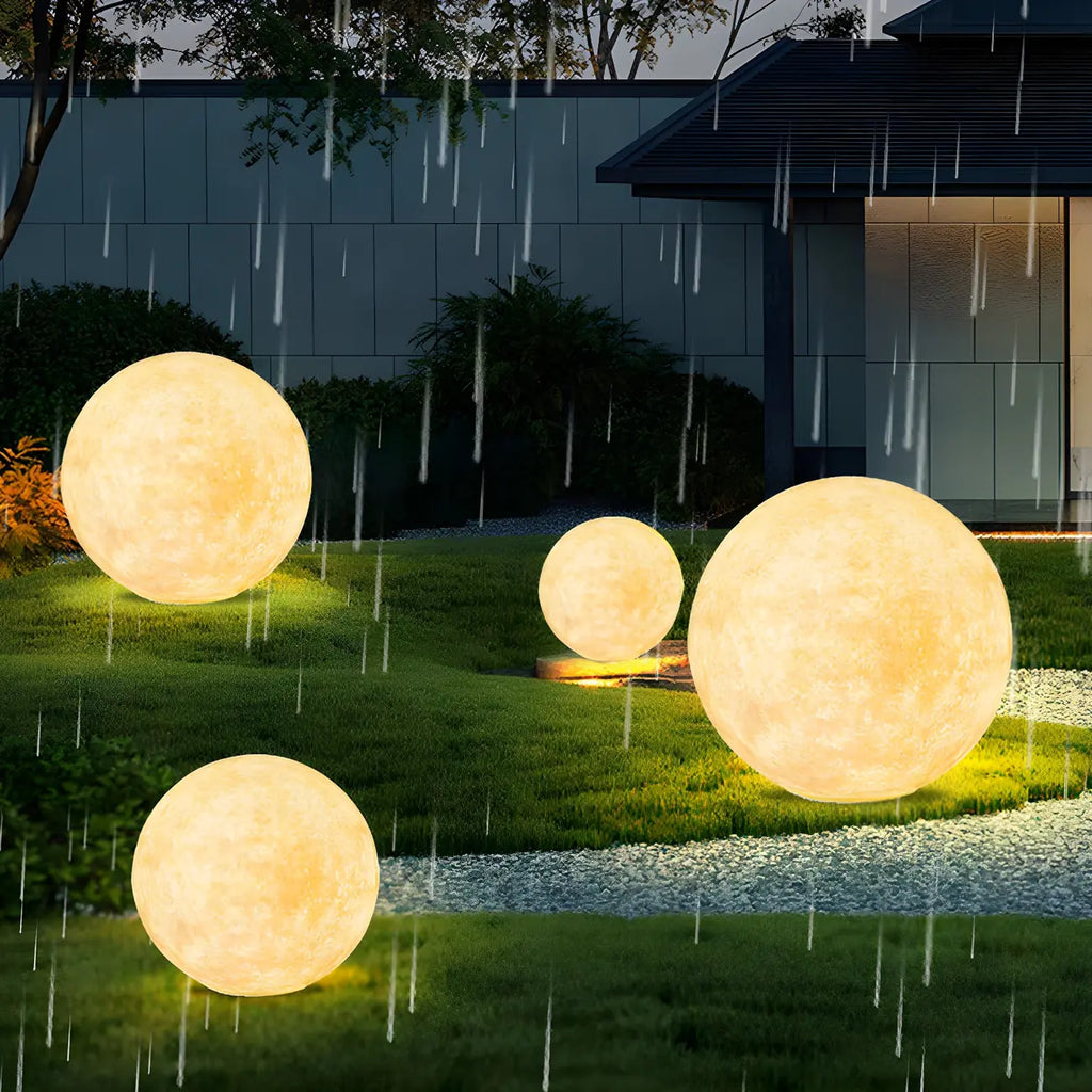 Solar Garden Resin Ball Shape Outdoor Post Lights