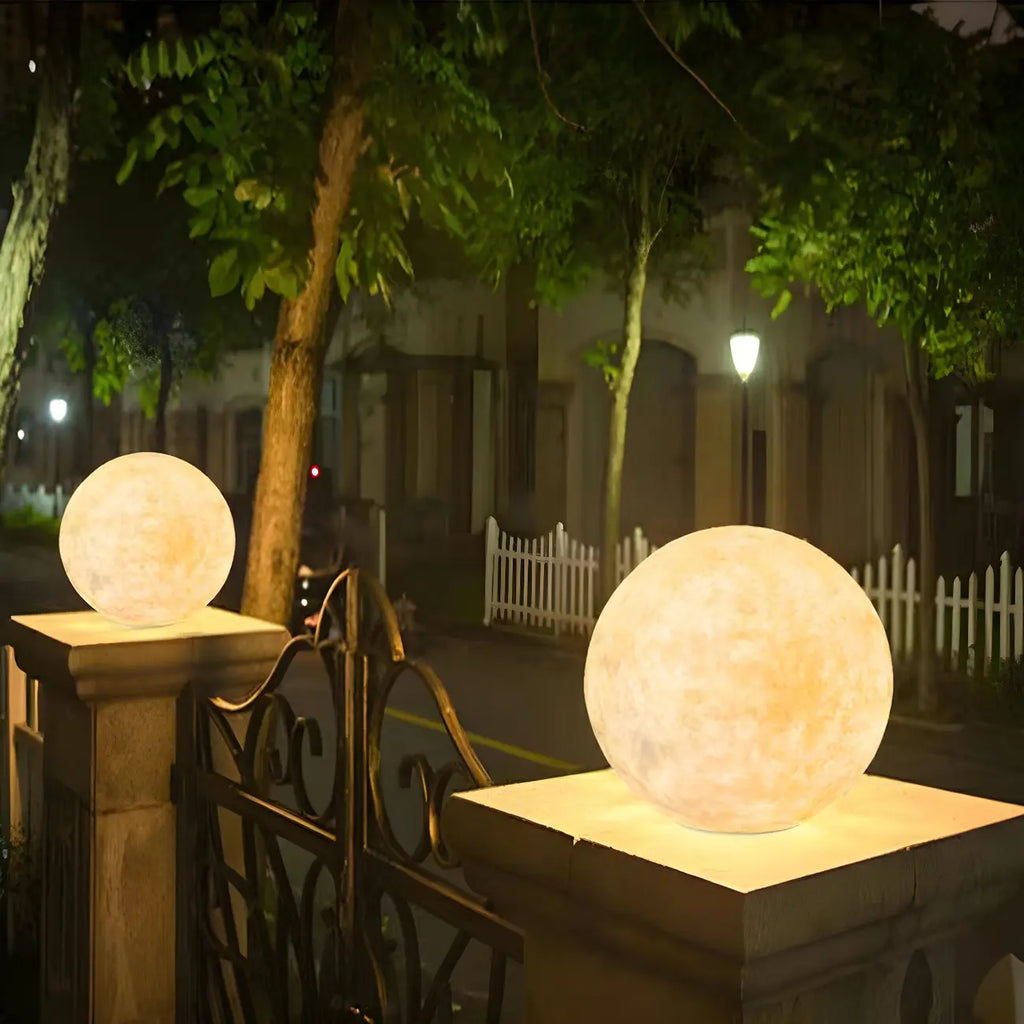 Solar Garden Resin Ball Shape Outdoor Post Lights