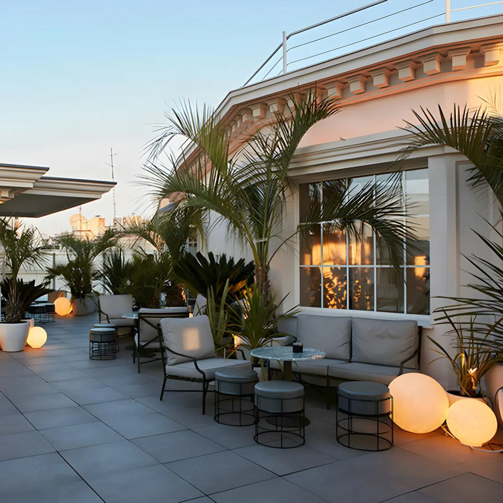 Solar Garden Resin Ball Shape Outdoor Post Lights